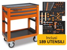 Carrello di servizio Beta Worker BW 5000S/3M con 3 cassetti e 189 utensili inclusi