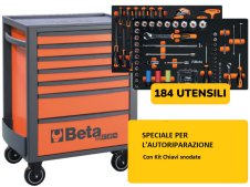 Carrello Beta RSC24 7 cassetti con 184 utensili per l'autoriparazione