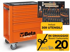 Carrello Beta C24EH con 7 cassetti, 309 utensili e Buoni Carburante in OMAGGIO