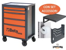 Beta carrello arancio RSC24 5 cassetti con porta carta, porta documenti e mensola