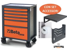 Beta carrello arancio RSC24 6 cassetti con porta carta, porta documenti e mensola