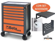 Beta carrello arancio RSC24 7 cassetti con porta carta, porta documenti e mensola