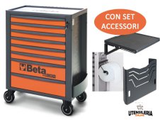 Beta carrello arancio RSC24 8 cassetti con porta carta, porta documenti e mensola