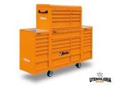 Cassettiera mobile per officina Beta C38C con 33 cassetti, portata 1200 Kg