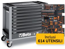 Cassettiera mobile Beta C24SA XL con 9 cassetti e 614 utensili universali inclusi