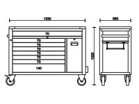 Beta carrello porta attrezzi RSC24AXXL modello lungo con 8 cassetti antiribaltamento