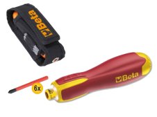 Giravite elettrico per elettricisti Beta Evox-E 1211E/GE con 6 inserti isolati misti 1/4" Giravite elettrico per elettricisti Beta Evox-E 1211E/GE con 6 inserti isolati misti 1/4"