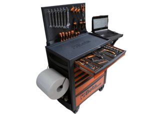 Beta carrello arancio RSC24 7 cassetti con porta carta, porta documenti e mensola