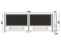 Parete attrezzata a 2 pannelli Beta C58K/2PF-1,6M per banchi componibili C58BC da 160cm