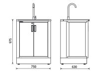 Modulo fisso Beta RSC50 ML da incasso con lavandino integrato
