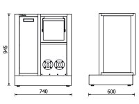 Modulo fisso Beta RSC50 MS-2AVV vuoto da incasso con predisposizione per 2 avvolgitori