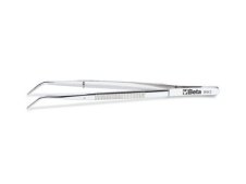 Pinzetta a molla Beta 993 con perno punte fini curve arrotondate zigrinate, 145mm