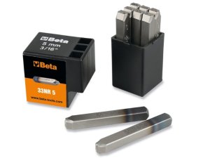 Set 9 punzoni con numeri 0-9 Beta 33NR altezza caratteri 5mm per marcatura acciaio