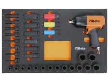 Assortimento 33 bussole fosfatate e avvitatore pneumatico Beta M118 in termoformato morbido EVA Assortimento 33 bussole fosfatate e avvitatore pneumatico Beta M118 in termoformato morbido EVA