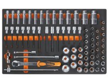 Assortimento 75 bussole esagonali da 1/2" Beta M120 in termoformato morbido EVA Assortimento 75 bussole esagonali da 1/2" Beta M120 in termoformato morbido EVA