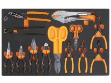 Assortimento 13 utensili da taglio, pinze e tronchesi Beta M129 in termoformato morbido EVA Assortimento 13 utensili da taglio, pinze e tronchesi Beta M129 in termoformato morbido EVA