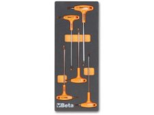 Assortimento 5 chiavi maschio con impugnatura per viti Torx Beta M55 in termoformato morbido EVA Assortimento 5 chiavi maschio con impugnatura per viti Torx Beta M55 in termoformato morbido EVA