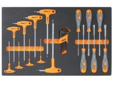 Assortimento 23 chiavi maschio esagonali, Torx e bussole Beta M60 in termoformato morbido EVA Assortimento 23 chiavi maschio esagonali, Torx e bussole Beta M60 in termoformato morbido EVA