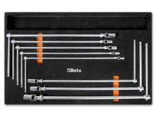 Assortimento 8 chiavi a T con bussola esagonale snodata Beta M63 in termoformato morbido EVA Assortimento 8 chiavi a T con bussola esagonale snodata Beta M63 in termoformato morbido EVA