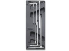 Assortimento 6 chiavi a T con tre estremità maschio esagonali Beta T68 in termoformato rigido ABS Assortimento 6 chiavi a T con tre estremità maschio esagonali Beta T68 in termoformato rigido ABS