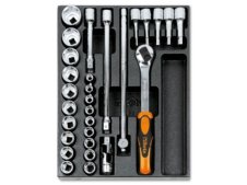 Assortimento 29 bussole esagonali da 1/2" Beta T80 in termoformato rigido ABS Assortimento 29 bussole esagonali da 1/2" Beta T80 in termoformato rigido ABS