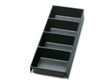 Termoformato rigido in ABS Beta VP3 147x367x50mm con 4 vaschette portaminuteria