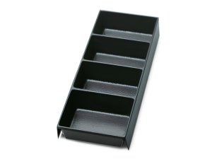 Termoformato rigido in ABS Beta VP3 147x367x50mm con 4 vaschette portaminuteria