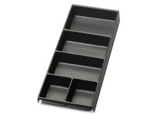 Termoformato rigido in ABS Beta VP4 147x367x35mm con 5 vaschette portaminuteria