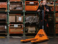 Transpallet manuale Beta 3069 a ruota doppia con battistrada in PU, portata  2,5 t