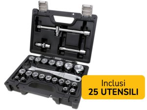 Cassetta porta attrezzi Beta Worker BW 923E/C25 con 20 chiavi a bussola esagonali e 5 accessori