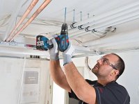 Bosch Kit martello, smerigliatrice e trapano con 3 batterie GBA 4ah, caricabatterie e borsone