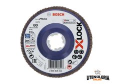 Dischi lamellari X-LOCK Bosch per metallo X571 ø125mm piano G80 (10pz) Dischi lamellari X-LOCK Bosch per metallo X571 ø125mm piano G80 (10pz)