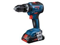 Bosch Kit trapano GSB-18V-55 e smerigliatrice GWS 18V-7 con 2 batterie 4,0Ah, caricabatterie e borsa