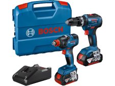 Bosch Kit avvitatore massa battente GDX 18V-200 e trapano GSB 18V-55 con 2 batterie GBA 4Ah