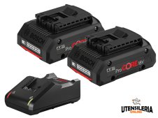 Set ricarica Bosch 2x batterie ProCORE 18V 4Ah + GAL 18V-40