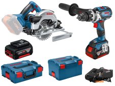 Kit Bosch trapano avvitatore GSB 18V-110 C e sega circolare GKS 18V-57 G Kit Bosch trapano avvitatore GSB 18V-110 C e sega circolare GKS 18V-57 G