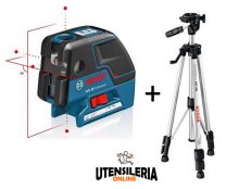 Livella laser a 5 punti e multifunzione Bosch GCL 25 + treppiede