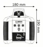 Livella laser rotante rosso GRL 300 HV + ricevitore laser Bosch