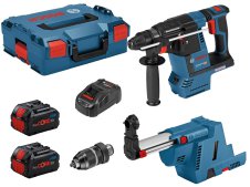 Bosch martello perforatore GBH 18V-26 F con aspiratore GDE 18V-16, 2 batterie 5.5Ah e valigetta Bosch martello perforatore GBH 18V-26 F con aspiratore GDE 18V-16, 2 batterie 5.5Ah e valigetta