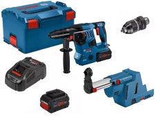 Bosch martello perforatore GBH 18V-28 CF con aspiratore GDE 18V-16, 2 batterie 8Ah e valigetta Bosch martello perforatore GBH 18V-28 CF con aspiratore GDE 18V-16, 2 batterie 8Ah e valigetta