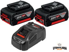 Set ricarica Bosch 2x batterie GBA 18V 5Ah + caricabatteria GAL 1880 CV