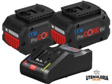 Set ricarica Bosch 2x batterie ProCORE 18V 8Ah + caricabatteria GAL 18V-160 C