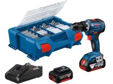 Bosch Trapano avvitatore a batteria GSR 18V-55 Professional con 82 accessori per avvitatura