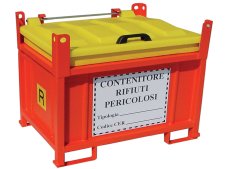 Contenitore in metallo/PP Carvel 1350x1170x1040mm sovrapponibile per rifiuti pericolosi, 850lt