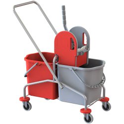 Carrello per pulizia doppia vasca professionale 25+25lt