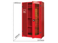Armadio per DPI Carvel 1075x500x1850mm con 1 anta cieca, 1 anta vetro frangibile e 3 ripiani