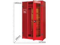 Armadio per DPI Carvel 1075x500x1850mm 1 anta cieca, 1 anta vetro frangibile, 3 piani e appendiabiti