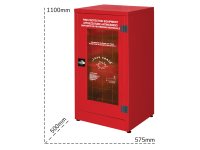 Armadio per DPI Carvel 575x500x1100mm con anta in vetro frangibile, 2 ripiani e appendiabiti