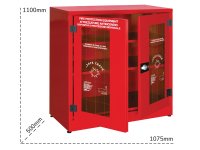 Armadio per DPI Carvel 1075x500x1100mm con 2 ante in vetro frangibile e 2 ripiani regolabili