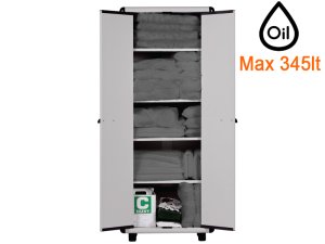 Armadio in plastica Carvel 680x390x1665mm con materiale assorbente universale, 345lt